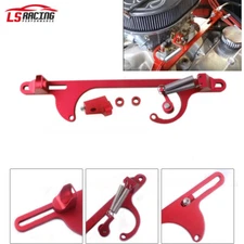Red Aluminum Throttle Cable Carb Bracket Carburetor 350 For Holley 4150 4160