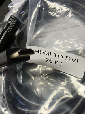 25 Foot HDMI to DVI Cable HDTV PC Display