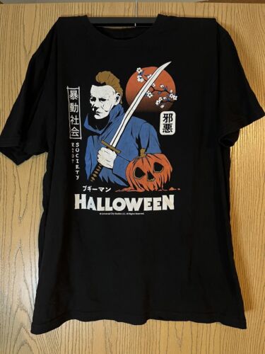 Koszulka męska Michael Myers Japonia Halloween z mieczem Riot Society czarna rozmiar XL - Zdjęcie 1 z 7