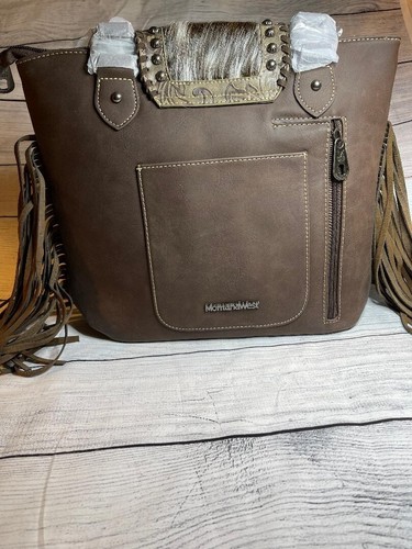 Borsa da trasporto nascosta Montana West capelli su pelle di mucca arazzo azteco - Foto 4 di 7