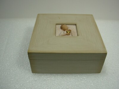 Andenkenbox aus Holz mit Klappdeckel und Spruch. Susan Lordi Willow Tree 2007