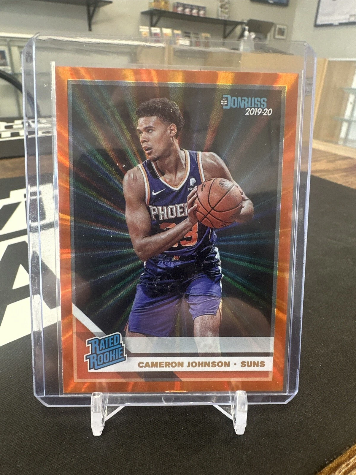 2019-20 Panini Donruss Basketball Rated Rookie Cameron Johnson Orange Laser #210