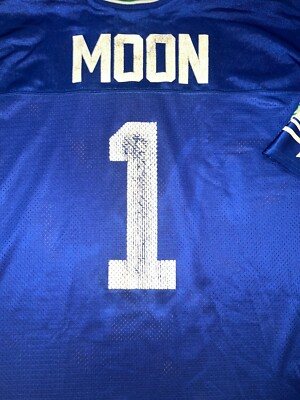 WARREN MOON Logo Athletic SEATTLE SEAHAWKS Blue Jersey XL NFL
