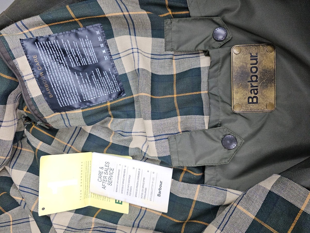 Barbour A550 Cowen Commando Wax Jacket Men Green Olive Large Barbour A550 Cowen Commando Wax Jacket Men Green Olive Large
