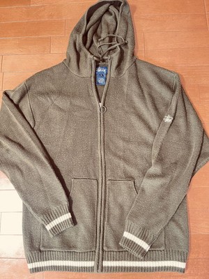 Old Stussy 90s Green Zip Up Hoodie Acrylic Wool XL Used | eBay