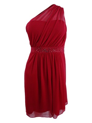 Adrianna Papell Women's One-Shoulder Embellished Dress