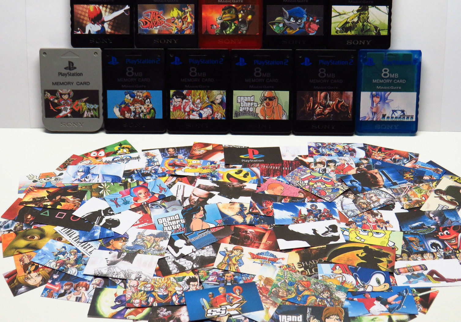 Custom PlayStation 2 (PS2) Memory Card Stickers - Catalog #1 - 200+ Designs!