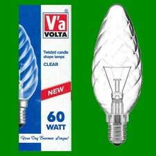 20x 60W Volta Clear Twisted Candle SES E14 Small Edison Screw Light Bulb Lamp