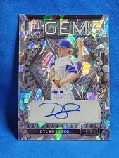 DYLAN LESKO 2022 LEAF METAL 1ST ROUND GEMS RG-DL1  SILVER CRYSTAL RC SSP 3/5 🔥 