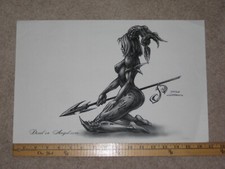 David Bollt Original Devil or Angel Tattoo Flash with Stencil