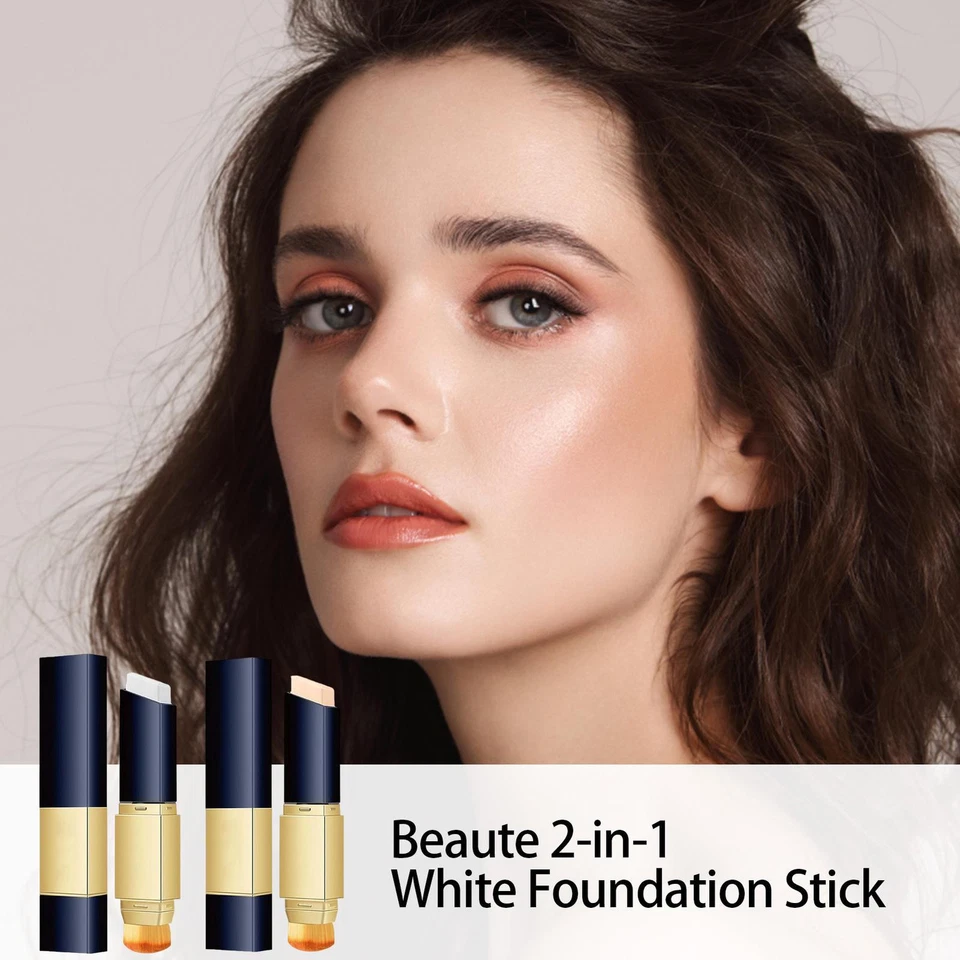 2-in-1 weißer Foundation-Stick, Farbwechsel-Concealer-Stick mit Pinseln, 2 Stü - Bild 4 von 4