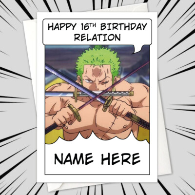 Personalised ONE PIECE Birthday Card • personalized anime peice