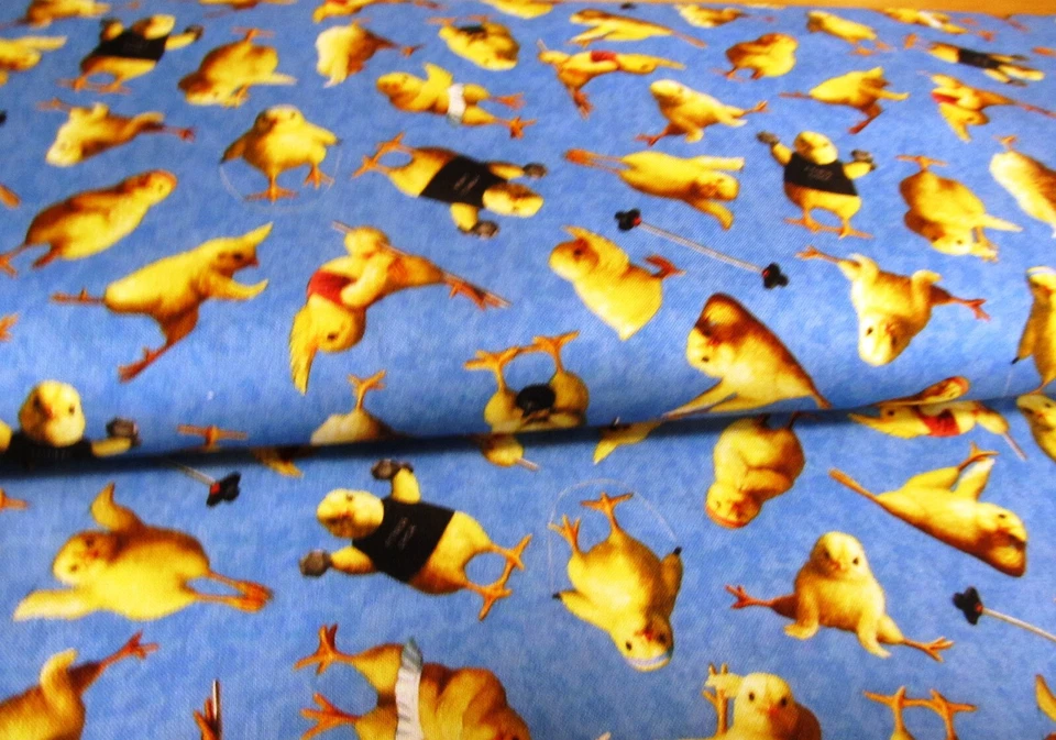 Yoga Fitness Chicks Hühner Elisabeth Studios Patchworkstoff Baumwolle 50x110 cm - Bild 3 von 4