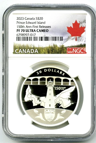 2023 $20 CANADA 1OZ SILVER PROOF NGC PF70 150TH ANNV PRINCE EDWARD ISLAND - FR