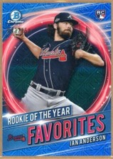 Ian Anderson 2021 Bowman Chrome BLUE Rookie of the Year Favorites, Braves #/150