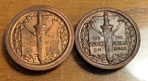 2 mexikanische Grenzkriegsmedaillen etwas unterschiedliche Größe Diebe unc. SKU #34436