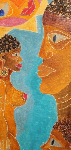 VINTAGE ABSTRACT OIL PAINTING NUDE WOMAN PORTRAIT SIGNED - Picture 9 of 12