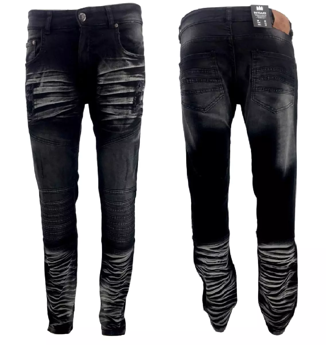 Two tone hotsell zipper jeans
