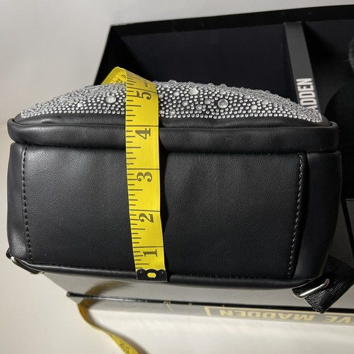 Nuovo Steve Madden 2 pezzi set regalo Bling strass zaino borsa cappello invernale nero - Foto 14 di 14