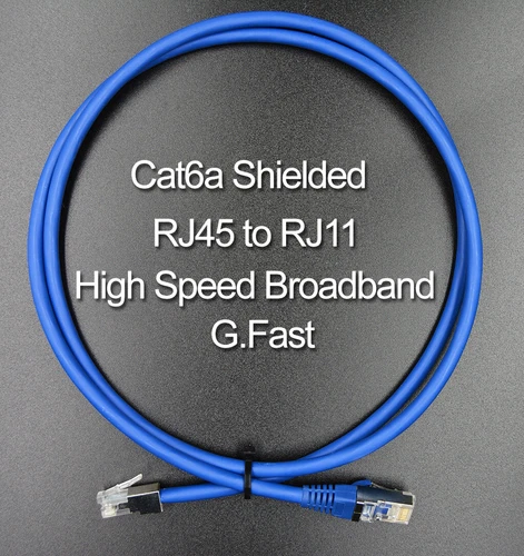 50cm Cat6 Shielded Modem router cable VDSL RJ11/RJ45 Hi speed Broadband Cat6a