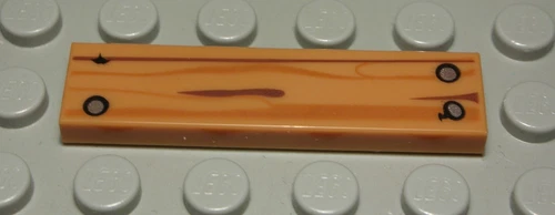 LEGO Tile - Tile 1x4 Ochre with Decor Wooden Board (1370#)