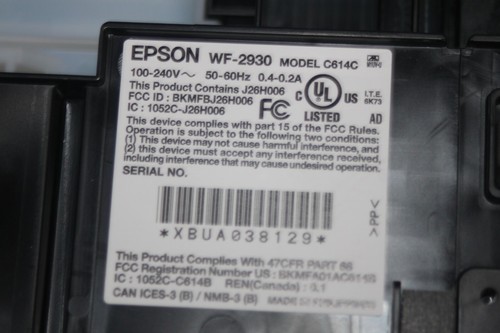Epson WorkForce WF-2930 Inkjet 4 in 1 Printer-Works Great (NO INK) - Picture 7 of 7