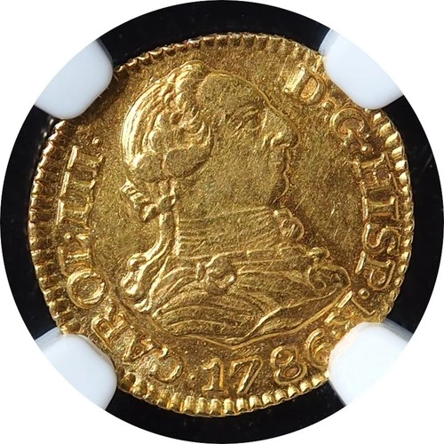 1786-M DV Spain 12 Escudo Gold AU58 NGC