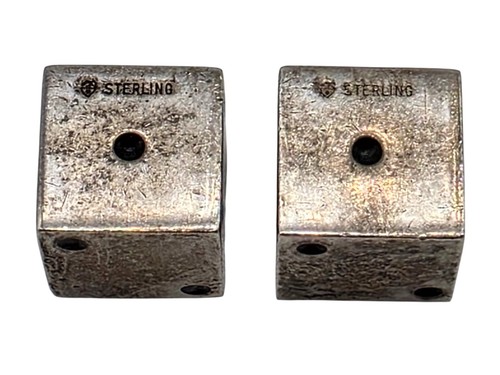 Vintage INTERNATIONAL Sterling Silver Pair of Gaming Dice & Stand DECISION MAKER - Picture 3 of 5