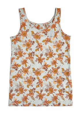 Duluth Trading Women's No-Yank Shelf Bra Tank Wide Strap/Fall Floral Size Small