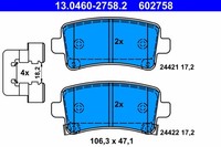 Bremsbelagsatz FÜR Opel Insignia A Sports Tourer (G09) - ATE 13.0460-2758.2