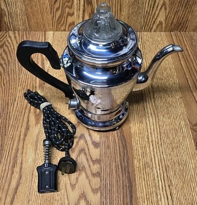 Vintage Mirro Electric Coffee Percolator Works Excellent Large