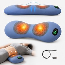 3-In-1 Electric Lumbar Support Pillow Smooth Spine Triple Fusion Back Massager  