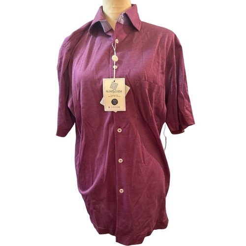 Gran Sasso, Gran Sasso Made in Italy Filodiscozia Polo Shirt NWT Purple Short Sleeve Luxury