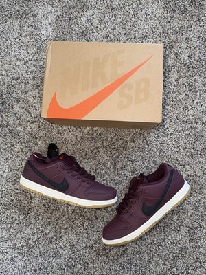 Size 12 Nike SB Dunk Low Pro Burgundy Crush Orange Label Skateshop