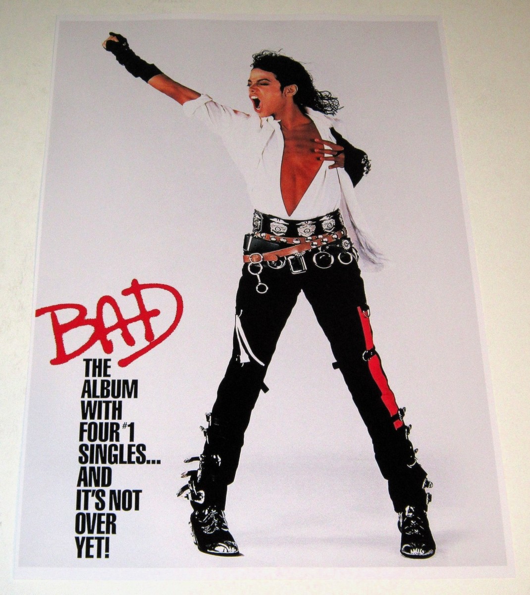 マイケルジャクソン　ポスター　BAD Michael Jackson 1988 BAD Album Poster 19