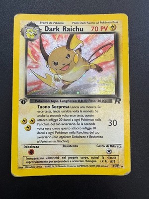 2001 Dark Raichu Team Rocket Pokémon 1st Edition 83/82 Wotc Italian Arita