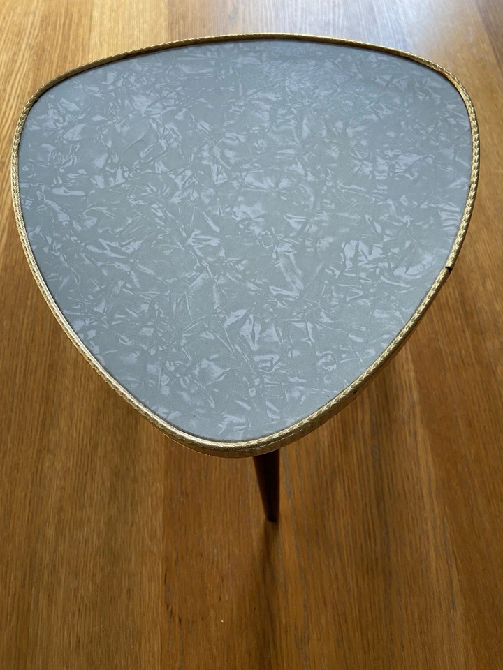 Porte-plantes petite table sellette guéridon tripode formica Vintage 1950/60 - Photo 4/4