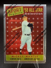 1997 Topps Finest Mickey Mantle #487 Chrome W/peel COMMEMORATIVE 1958 Reprint SP