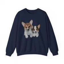 Exquisite Welsh Corgi 'Cousins' Unisex 50/50 Crewneck Sweatshirt by DoggyLips™