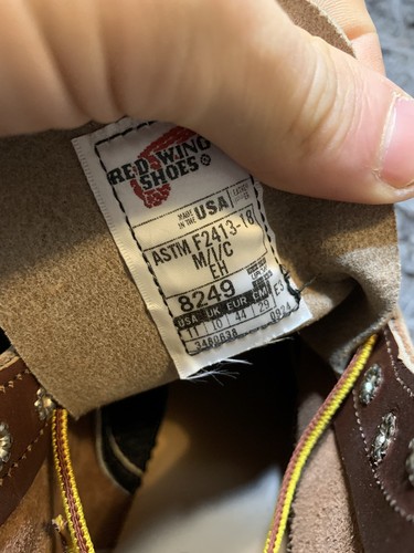 Red Wing 8249 6" Oil Resistant Long Wear Steel Toe Safety Work Boots Size 11 EEE - Picture 9 of 9