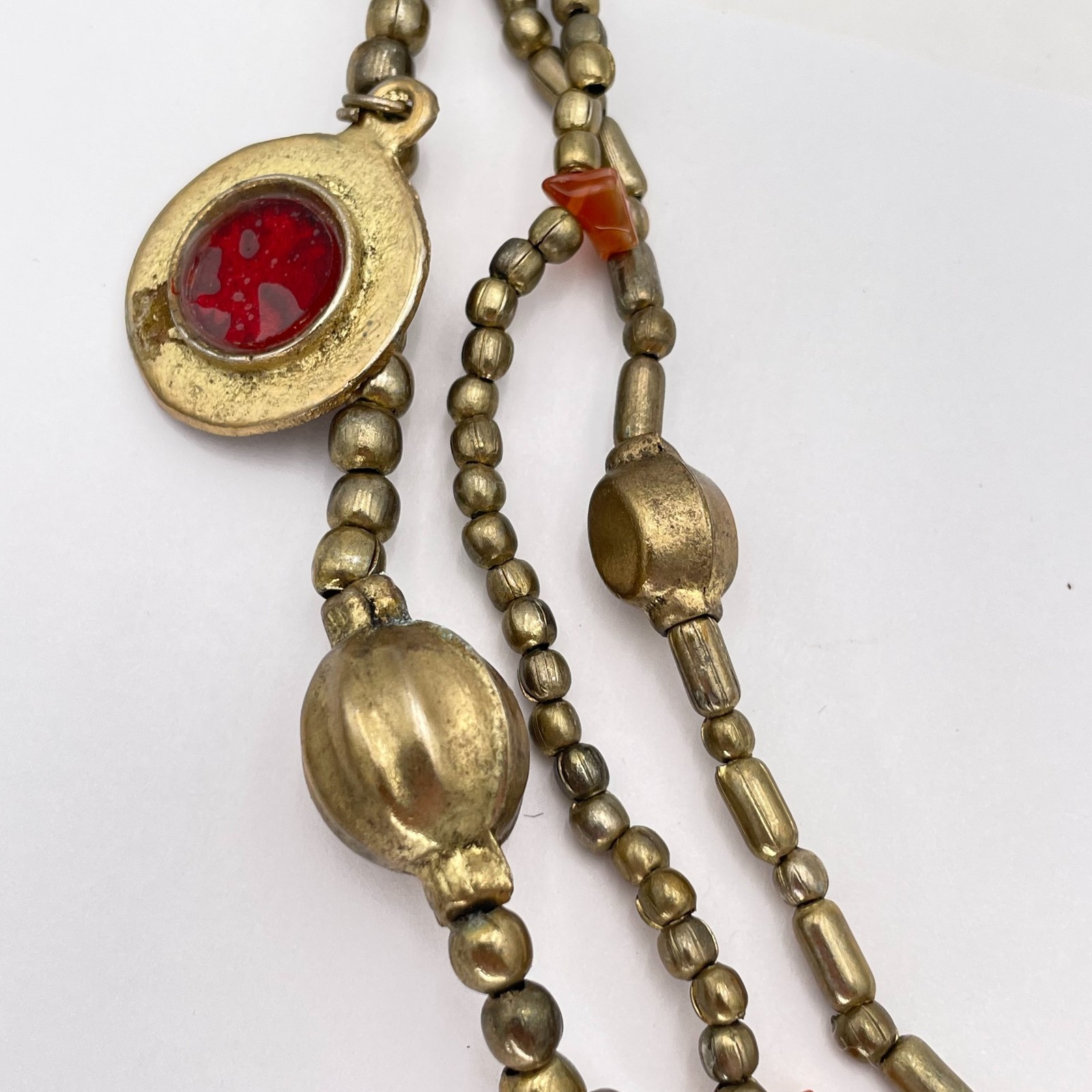 Boho Statement Beaded Layered Charm Necklace Gold… - image 5