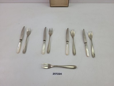 Dessert Cutlery 1 Wellner Alpacca Cake Forks 1 Pure Nickel Fruit Knife #257224