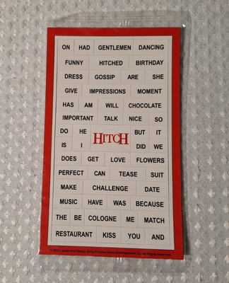 Hitch Movie Words Refrigerator Word Magnets Dating Love Couples New sealed