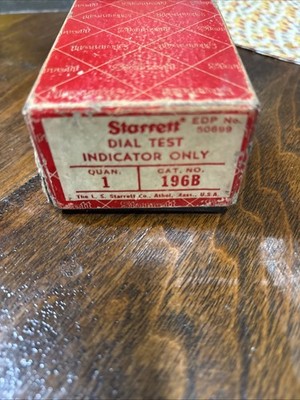 New Old Stock Vintage Starrett 196B  With Box Dial Test Indicator