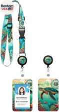 Sea Turtle Lanyard for Badge Holder,Adjustable Lanyard with Retractable Badge Re