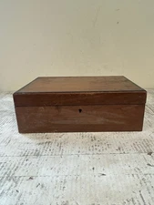 Early Antique Victorian Wooden Writing Slope Box Portable Lap Desk No Key