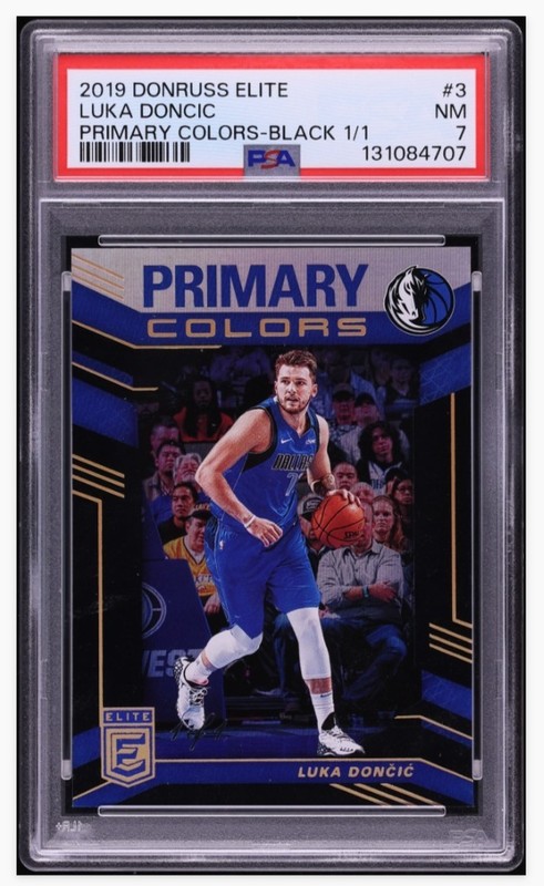 2019 Donruss Elite Primary Colors Black Luka Doncic 1/1 #3 PSA 7 NRMT 1 Of 1