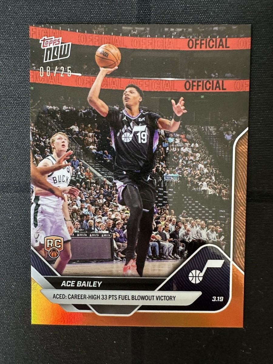Ace Bailey RC 33 Points - 2025-26 NBA Topps NOW - Card 217 Orange 