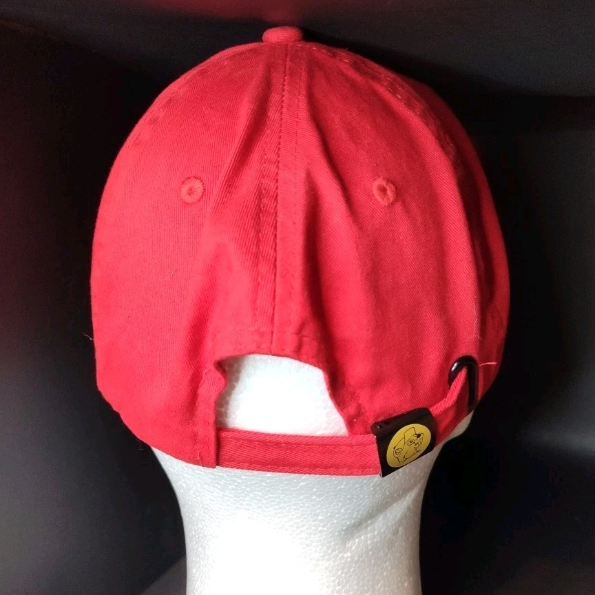 Buc-ees Red Adjustable Strapback Hat Cap Good Con… - image 3