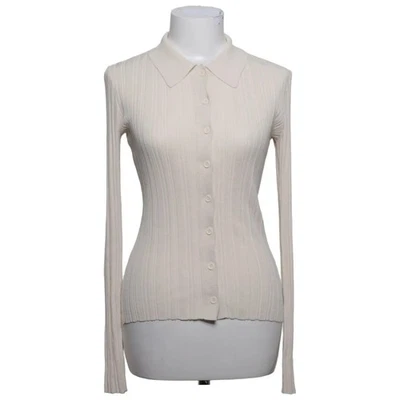 H&M, cardigan, femme, taille : XS, beige, polyester/viscose, rayures #IkK - Photo 1/4